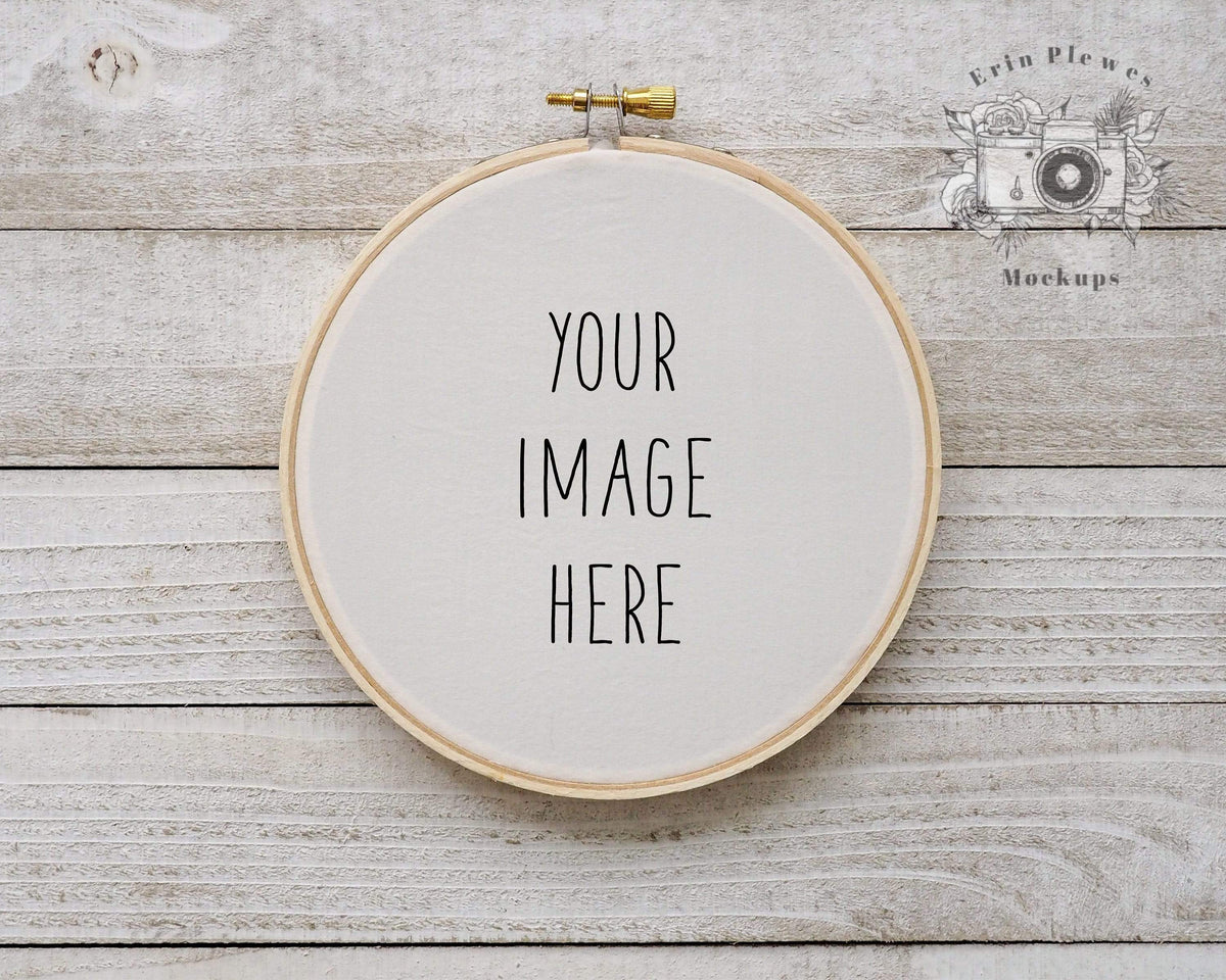 Download Embroidery Hoop Mockup, Cross stitch mockup on rustic white wood, Sewi