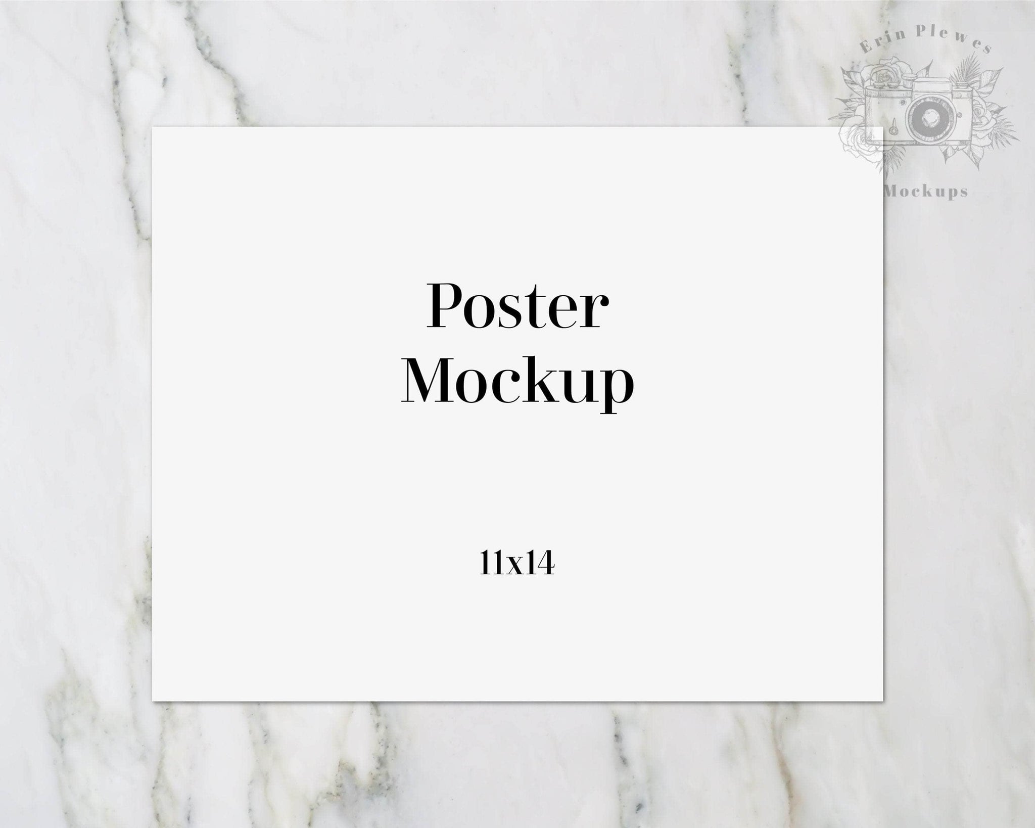 Download 11x14 Poster Mockup Horizontal Paper Mockup On Marble Clean Minimal