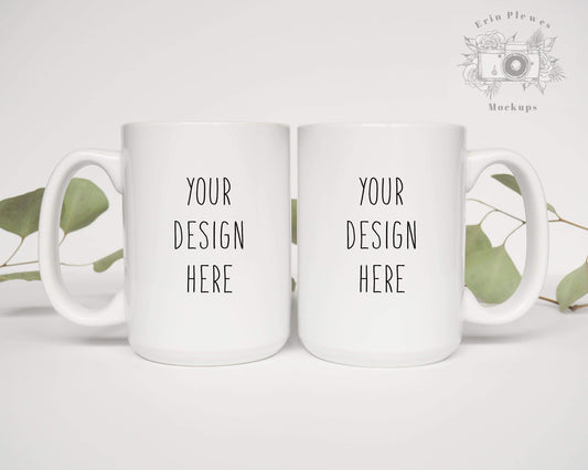 Double Mug Mockup: Showcase Your Designs With Our 11 Oz Mock Ups  Minimalistic Boho Mug Mockup Bundle 