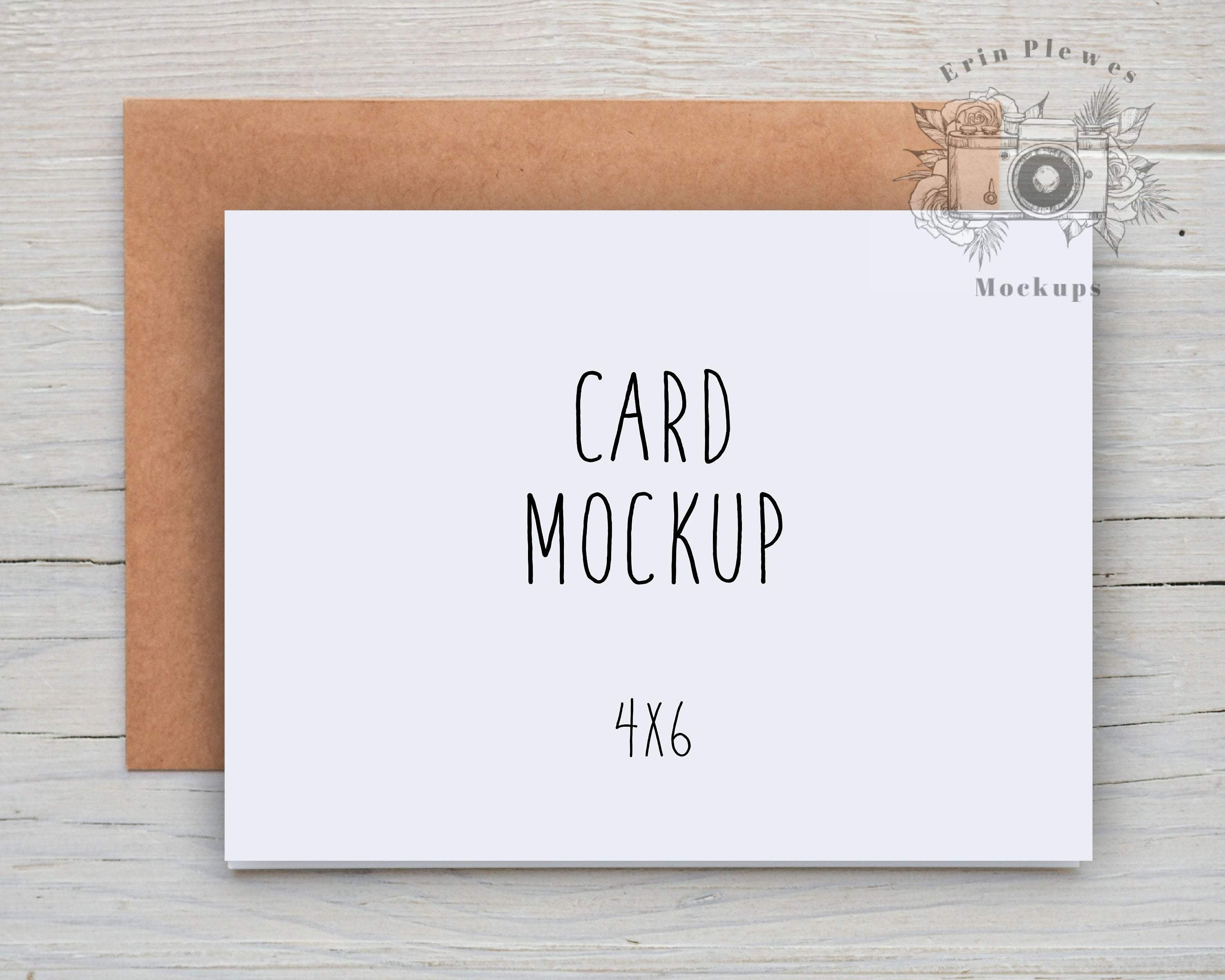 Download 4x6 Card Mockup with Kraft Envelope, 4"x6" Thank You Card ...