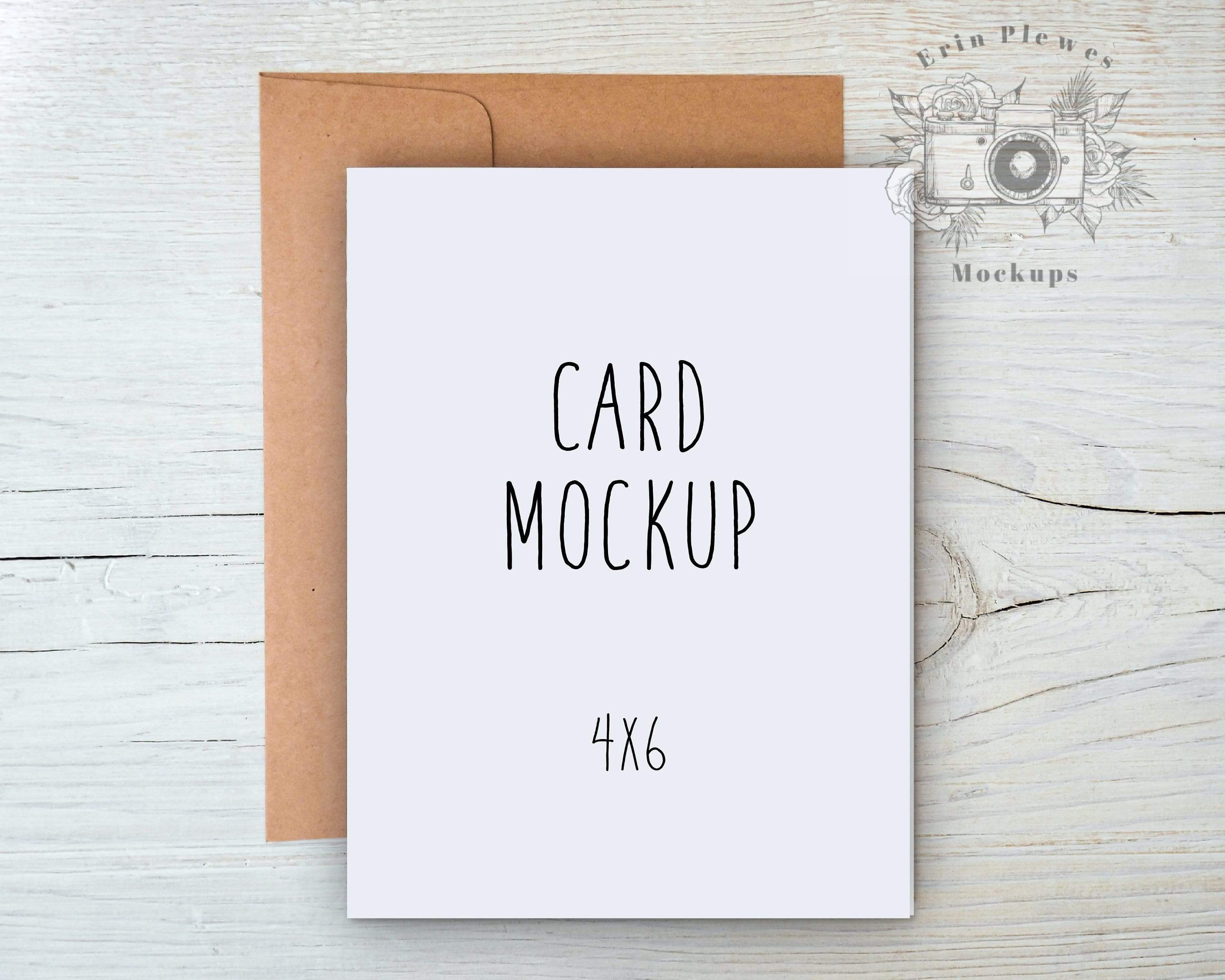 Download 4x6 Greeting Card Mockup With Kraft Envelope 4 X6 Thank You Card Moc