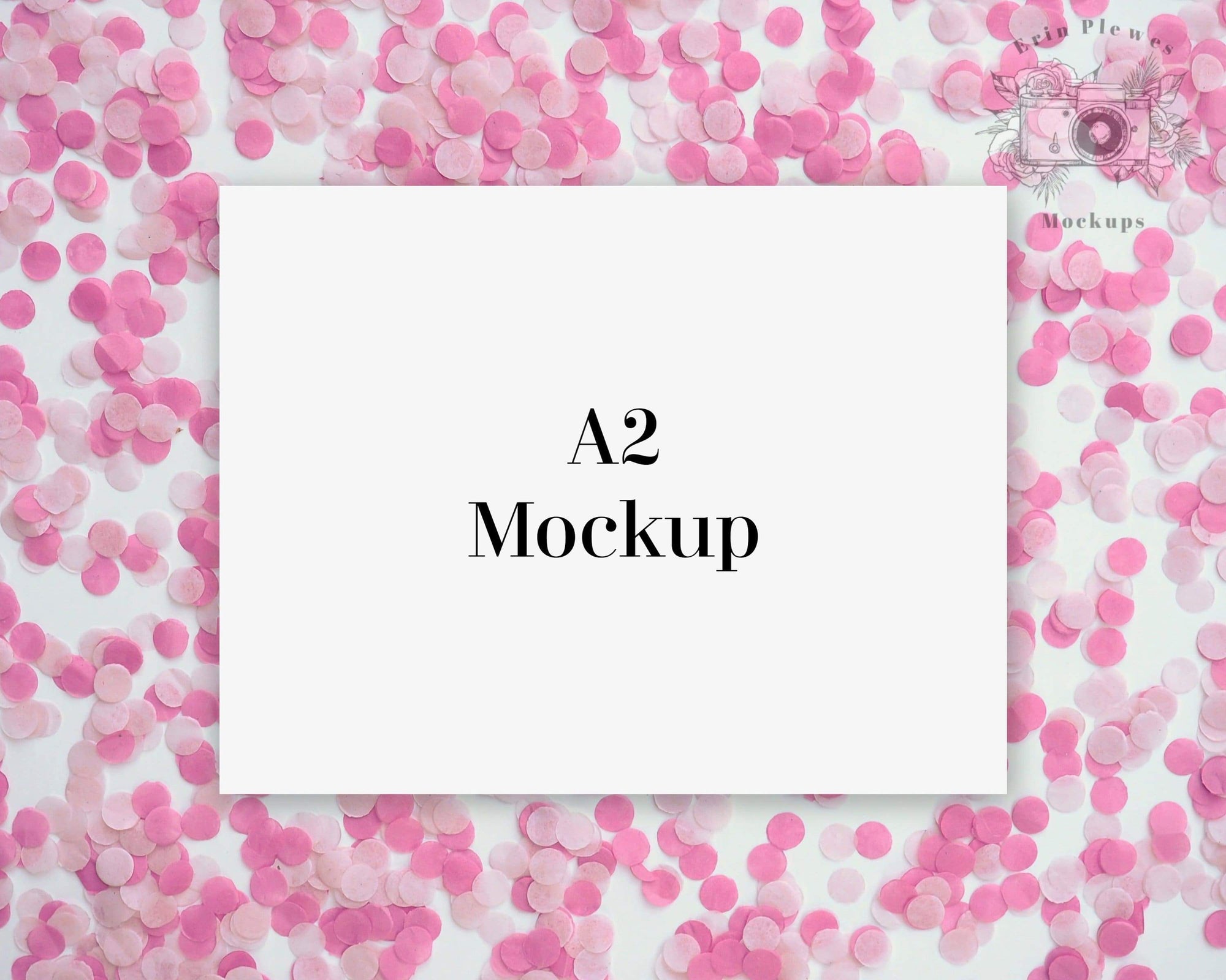 Download A2 Card Mockup, Invitation mock-up for pink feminine birthday party li