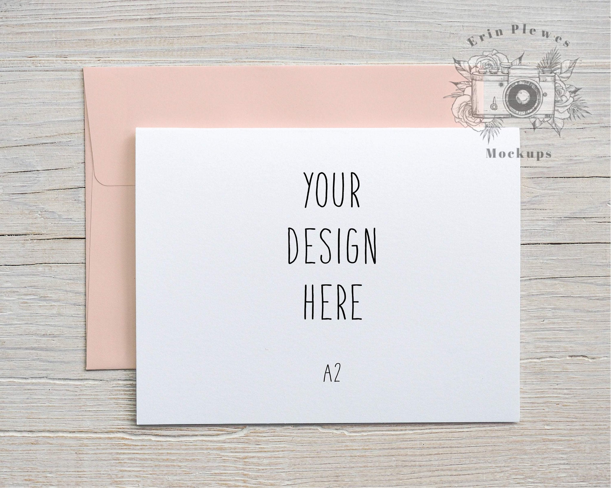 Download A2 Card Mockup With Pink Envelope Landscape Digital Download