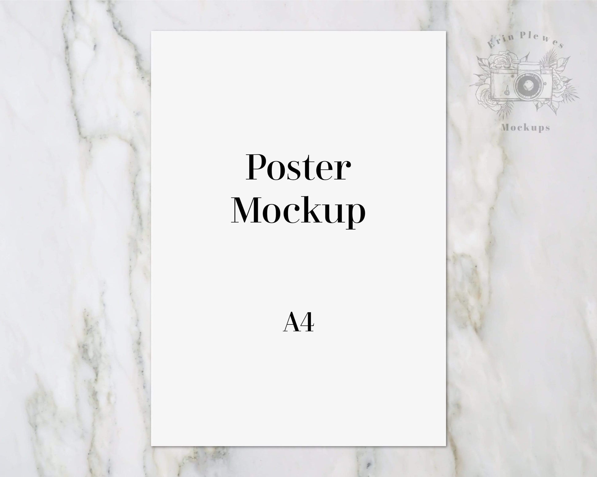 Poster Print mockup on marble flat Clean minimal art m – Erin Plewes Creative Art