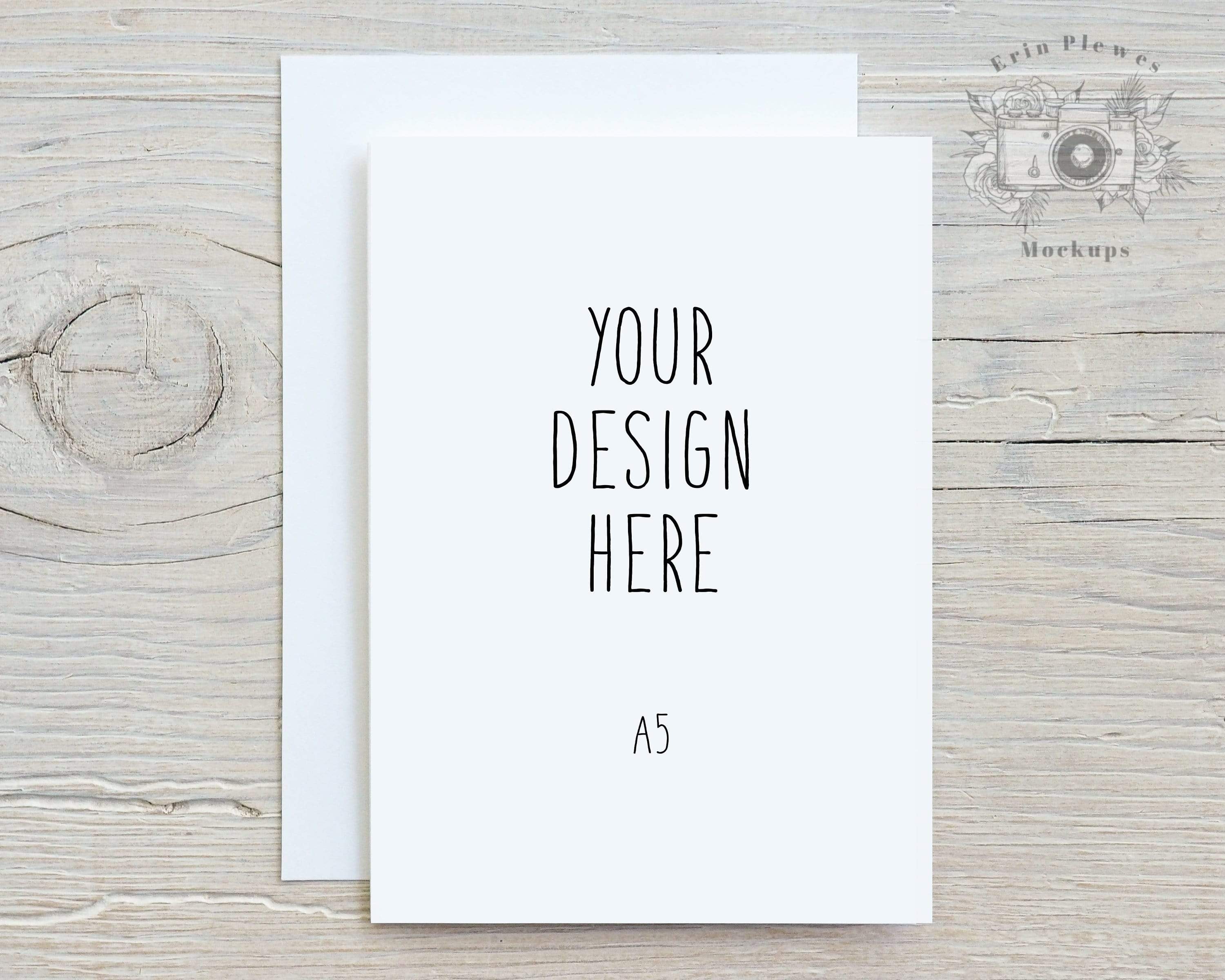 Download A5 Greeting card mockup with white envelope, Thank you card mock-up fo