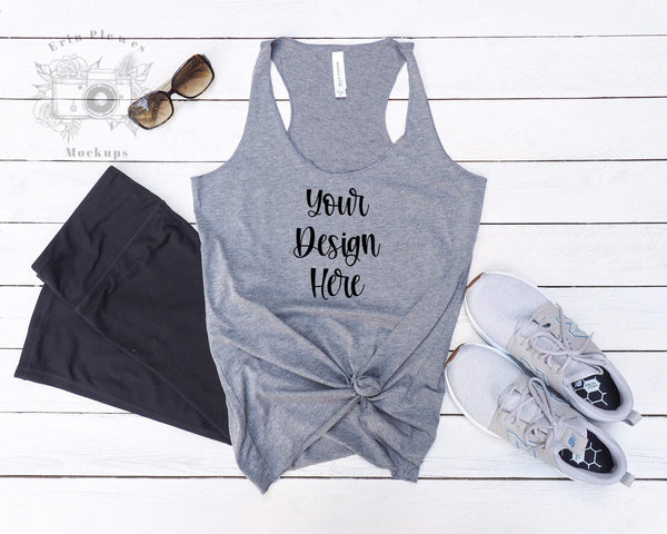 Bella Canvas Gray 8430 Mockup, Bella Canvas Grey Tank Top Mock Up, Fla