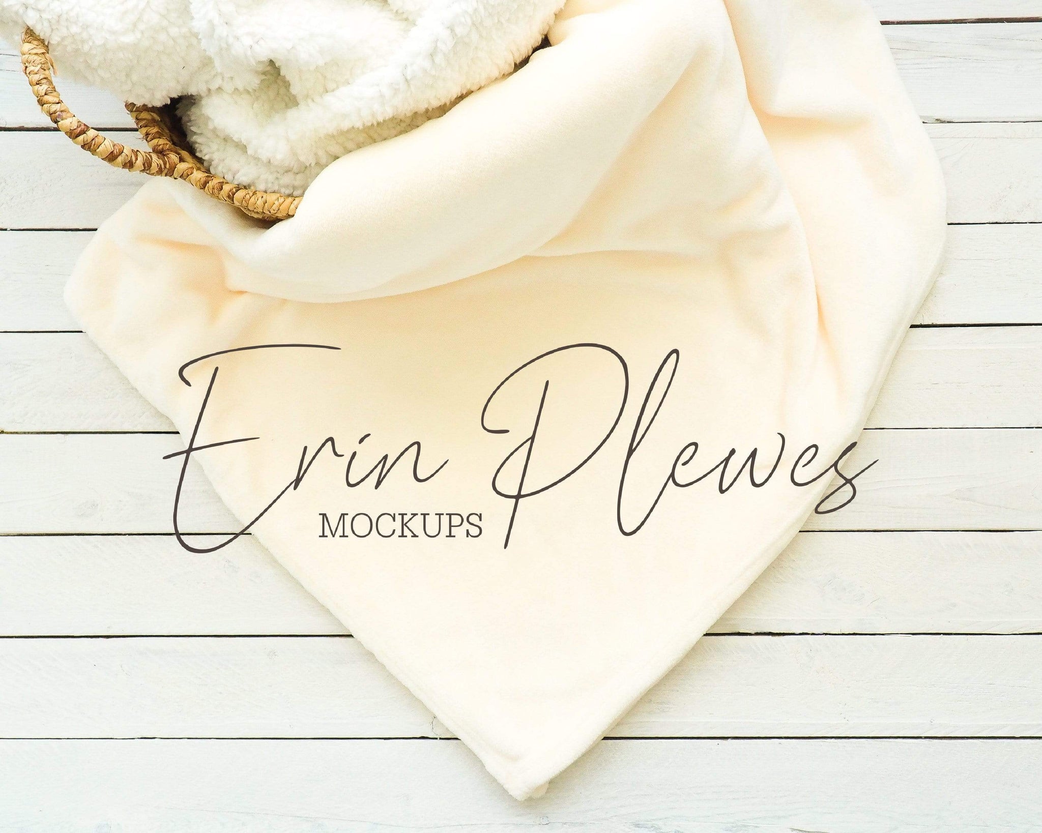 Download Blanket Mockup Cream Minky Blanket Mockup In A Basket For Lifestyle S