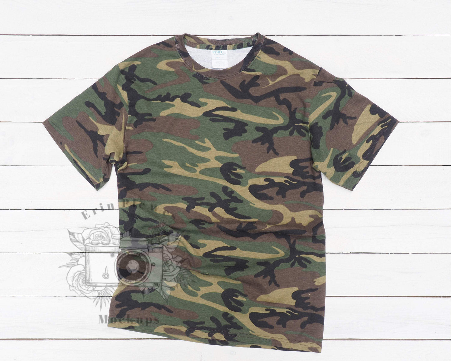 Camo T Shirt Mockup, Military Camo Tshirt Mockup for Lifestyle Stock P ...