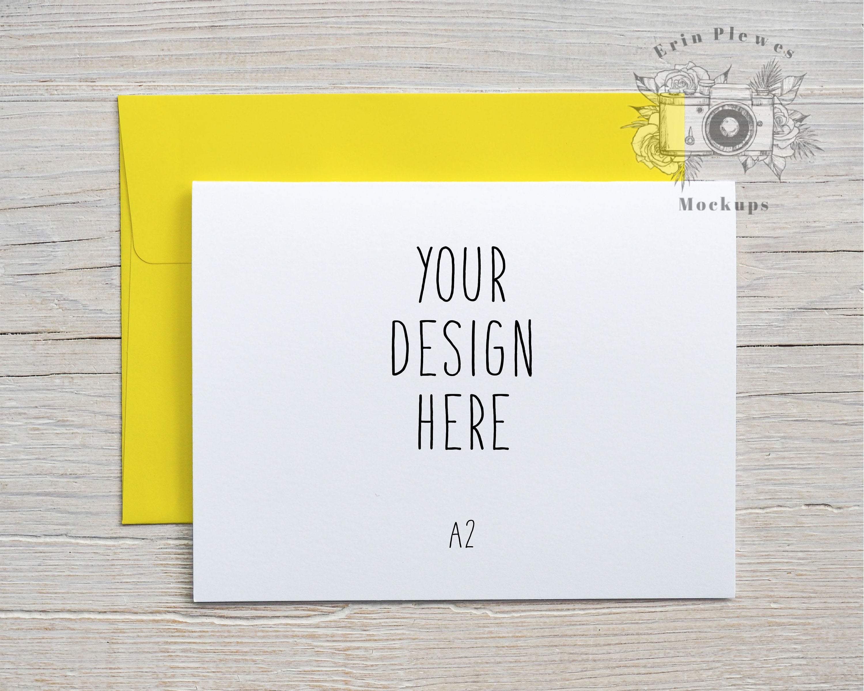 Download Card Mockup Yellow Envelope A2 Thank You Card Mock Up A2 Invitation
