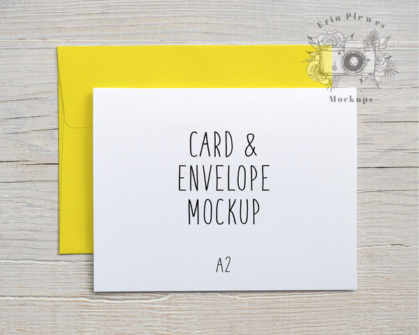 Download Card Mockup Yellow Envelope A2 Thank You Card Mock Up A2 Invitation