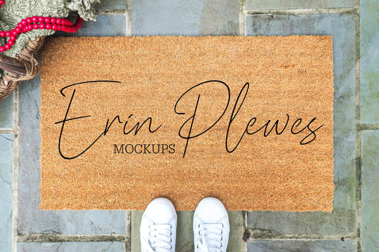 Doormat Mockup, Christmas Door Mat Mock Up, Farmhouse Rug Mock-up