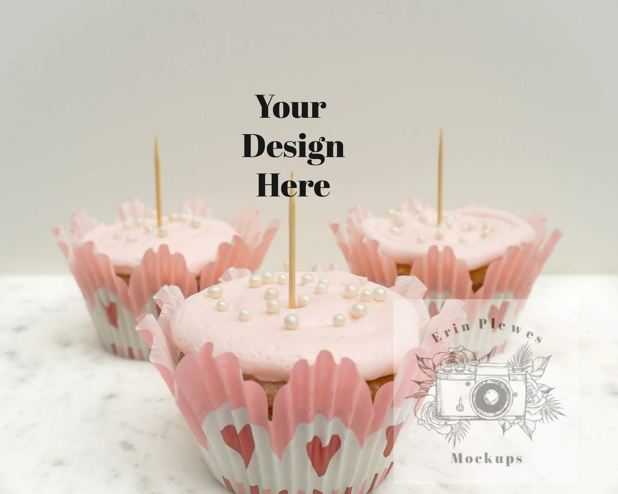 Download Cupcake Topper Mockup Valentine S Day Cupcake Mock Up For Styled Stoc