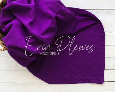 Download Stadium Blanket Mockup, Purple Blanket Mock Up Lifestyle Stock Photo,