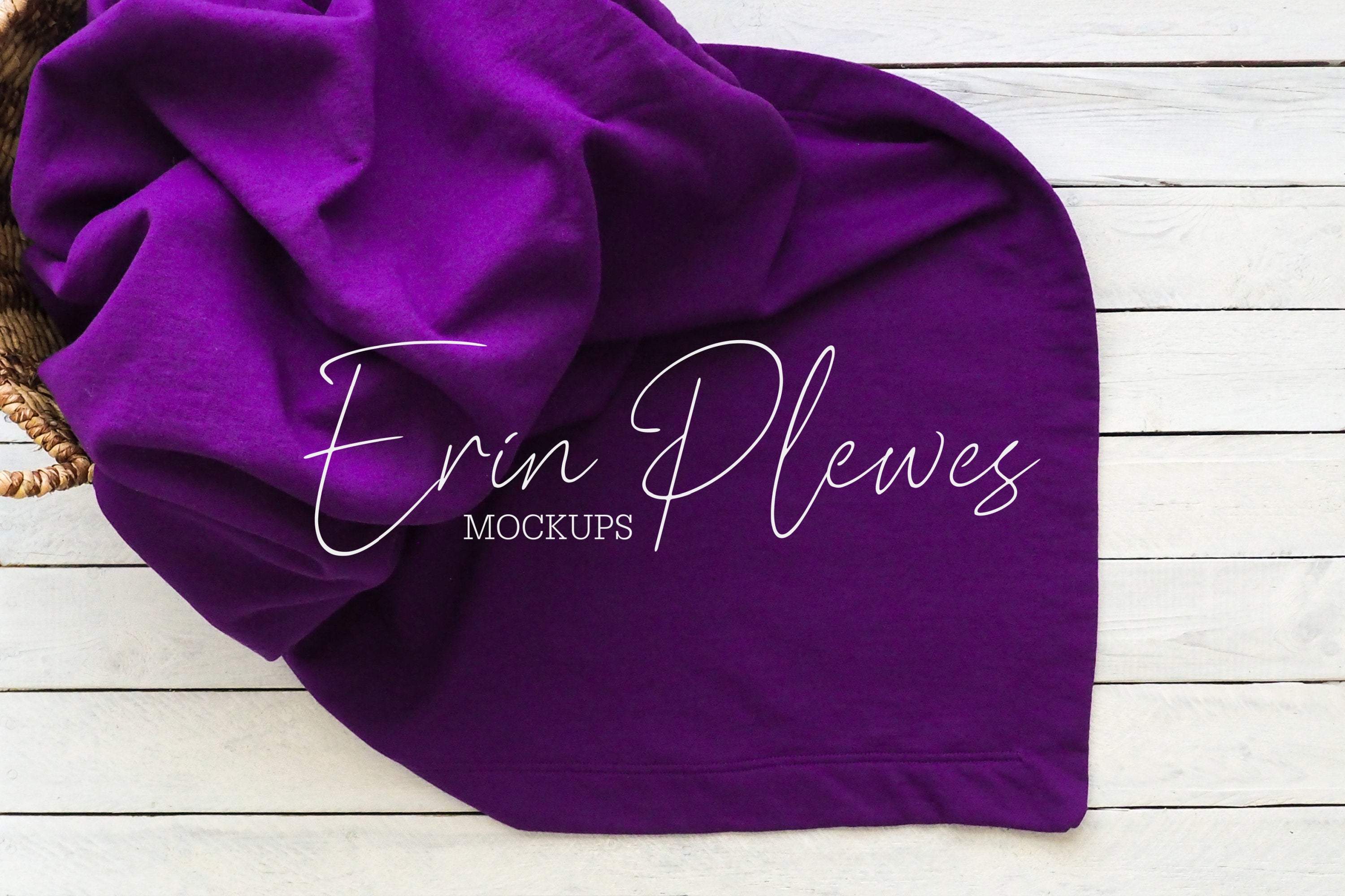 Stadium Blanket Mockup, Purple Blanket Mock Up Lifestyle Stock Photo,