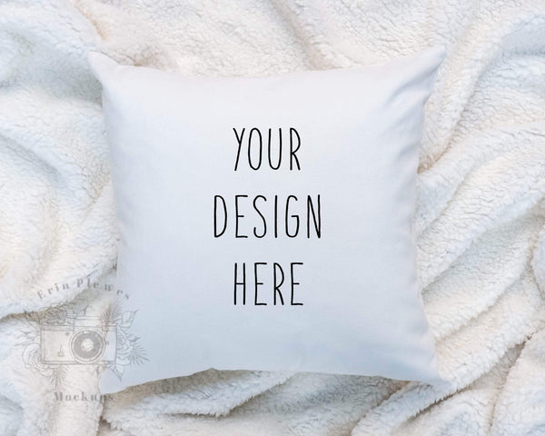 White Pillow Mockup, Pillow mockup with minimalist background for life