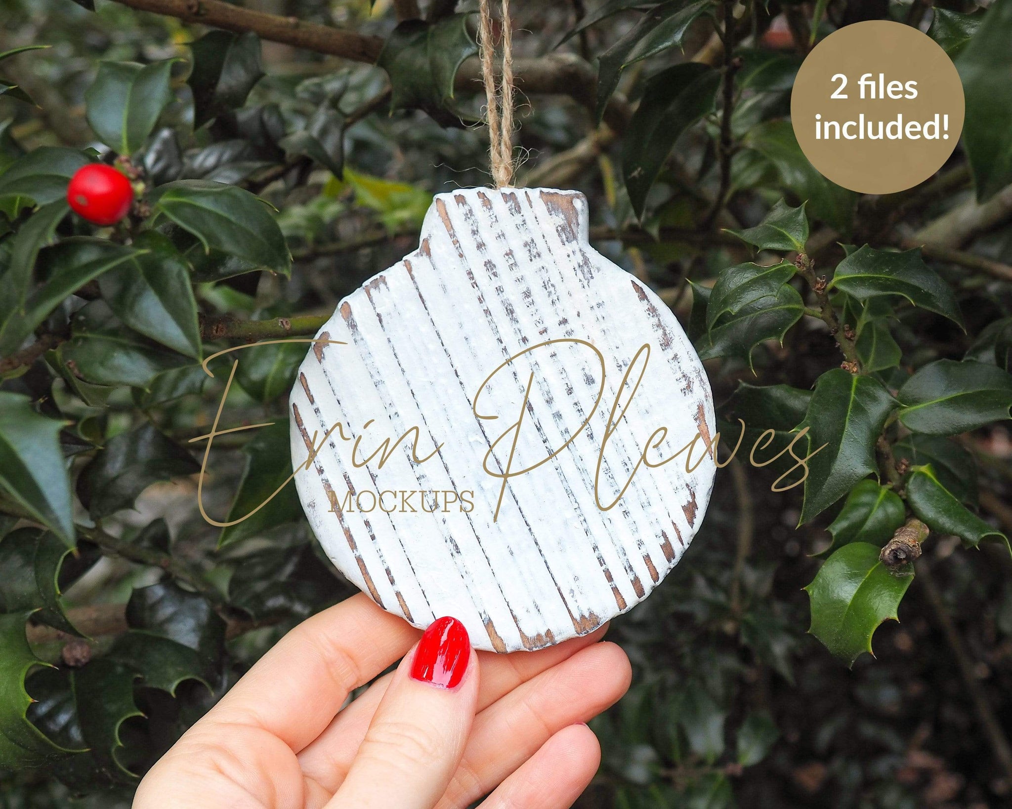 Download Wood Ornament Mockup Rustic Christmas Ornament Mock Up Christmas Bau