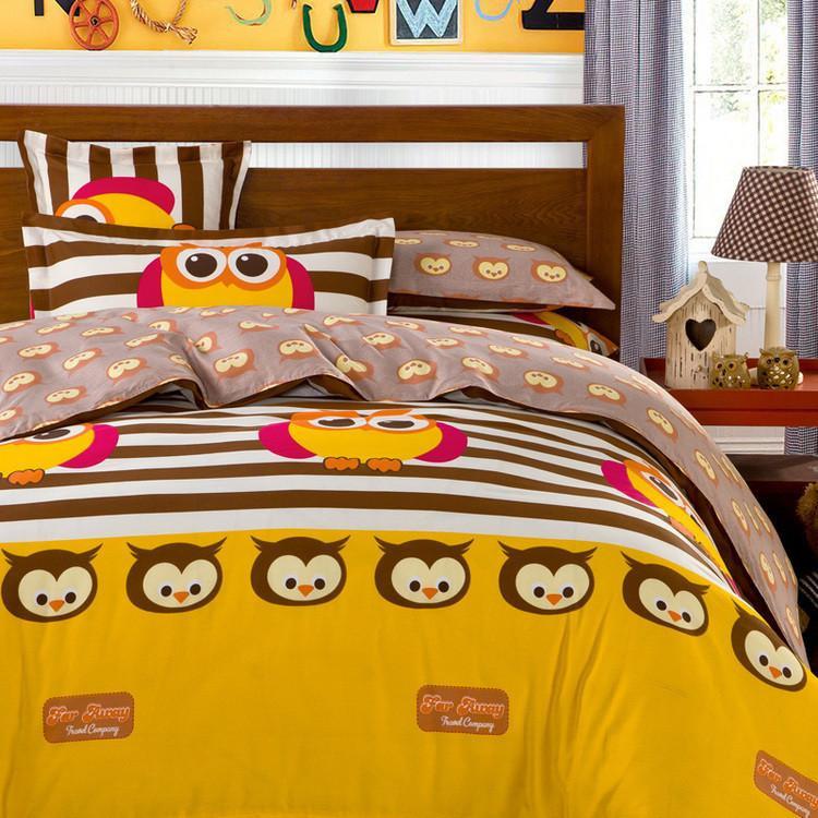 Queen Owl Comforter Cover Full Bedding Queen Size 200x230 Cm