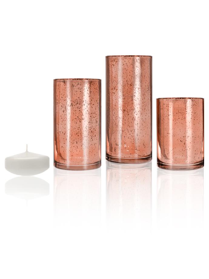 rose gold mercury cylinder 3 inch floater white l