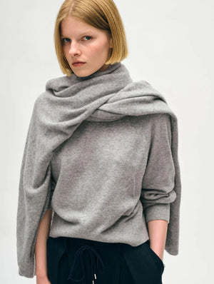 Cashmere Travel Wrap - Grey Heather - Eleanor 
