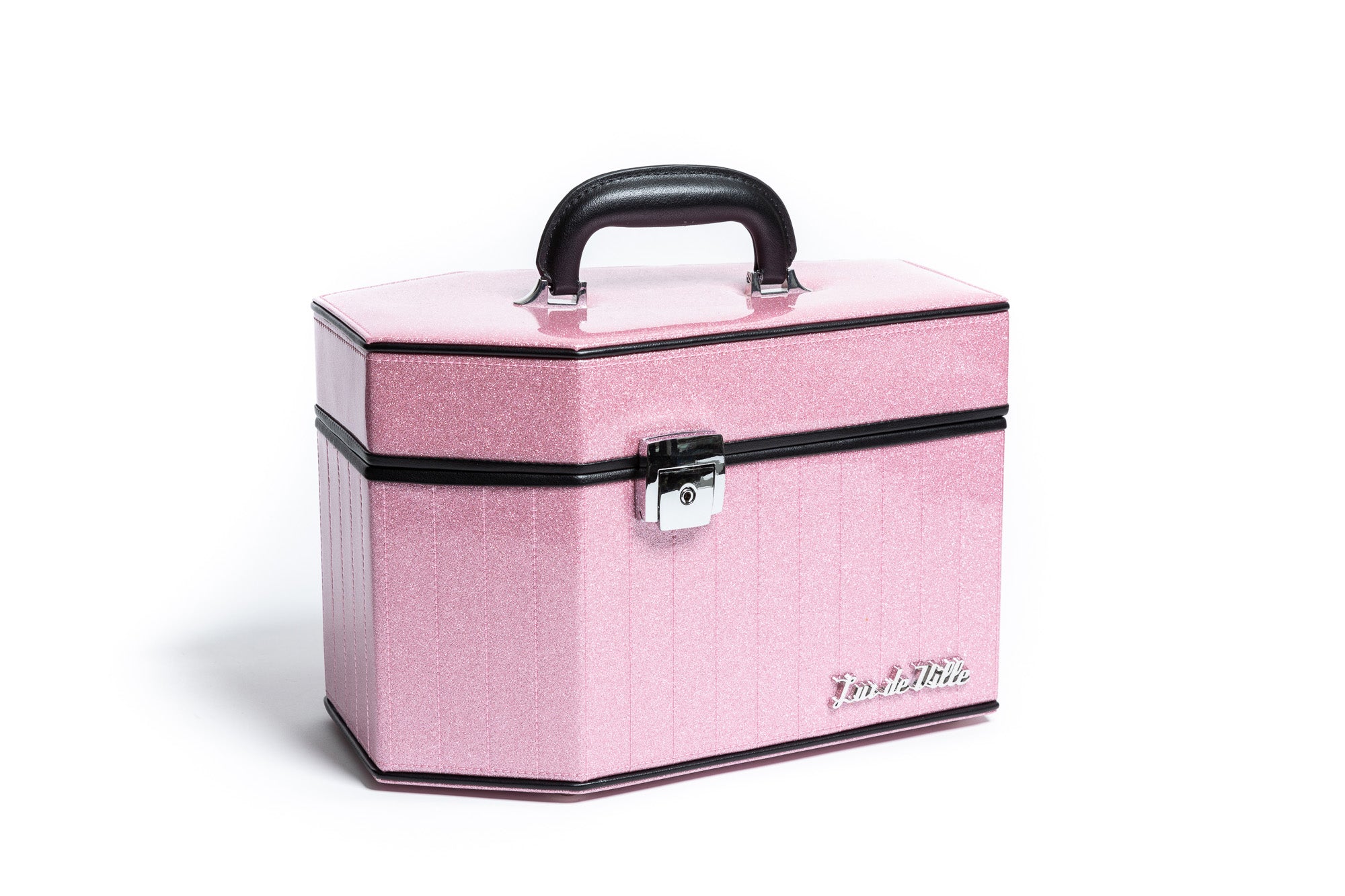 Lux De Ville Pink Sparkle Quilted Vinyl Purse Bag Handbag Rockabilly  Metallic