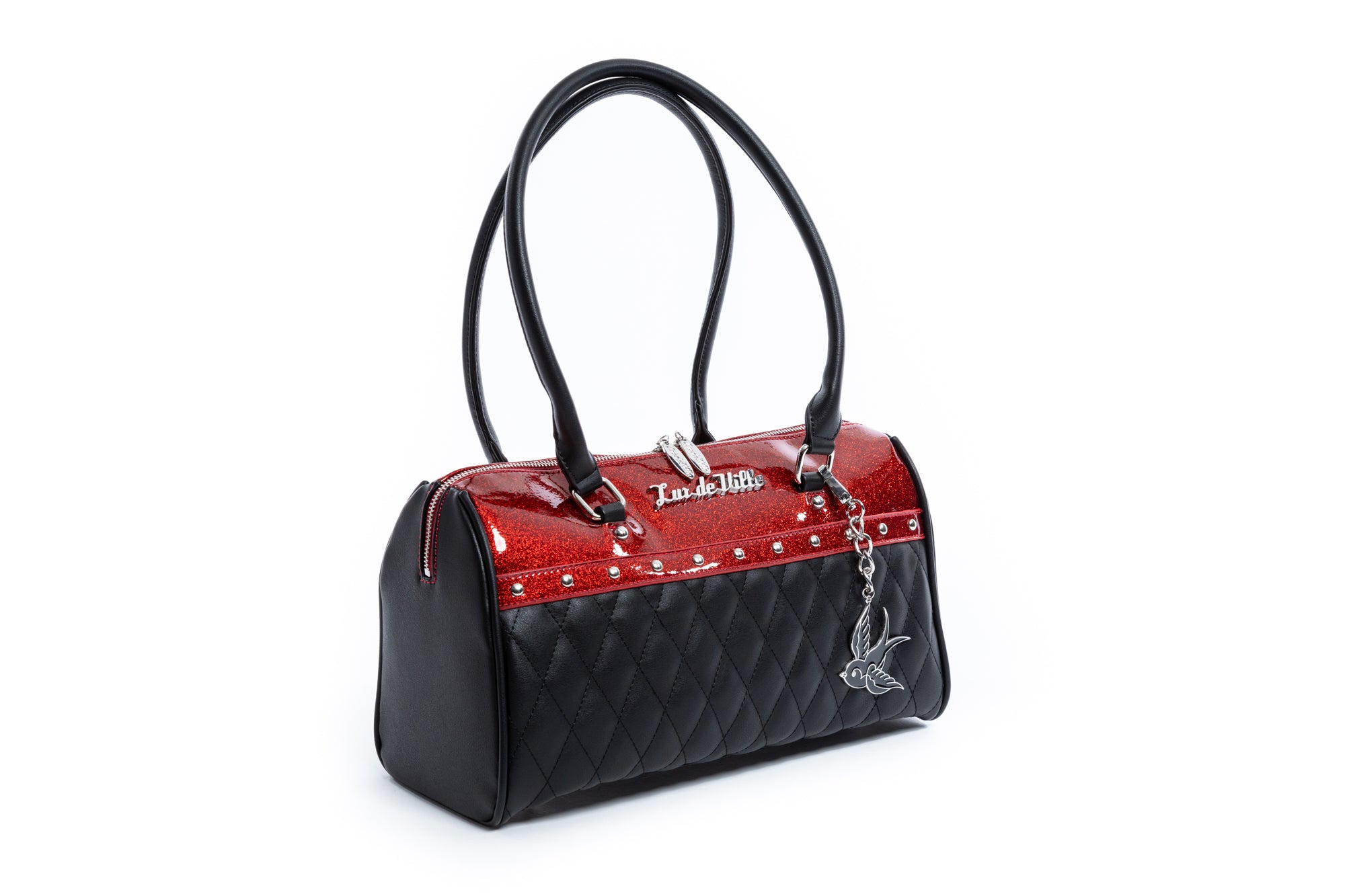 Lux de Ville, Bags, New Beautiful Lux De Ville Metallic Red And Black  Kiss Lock Purse