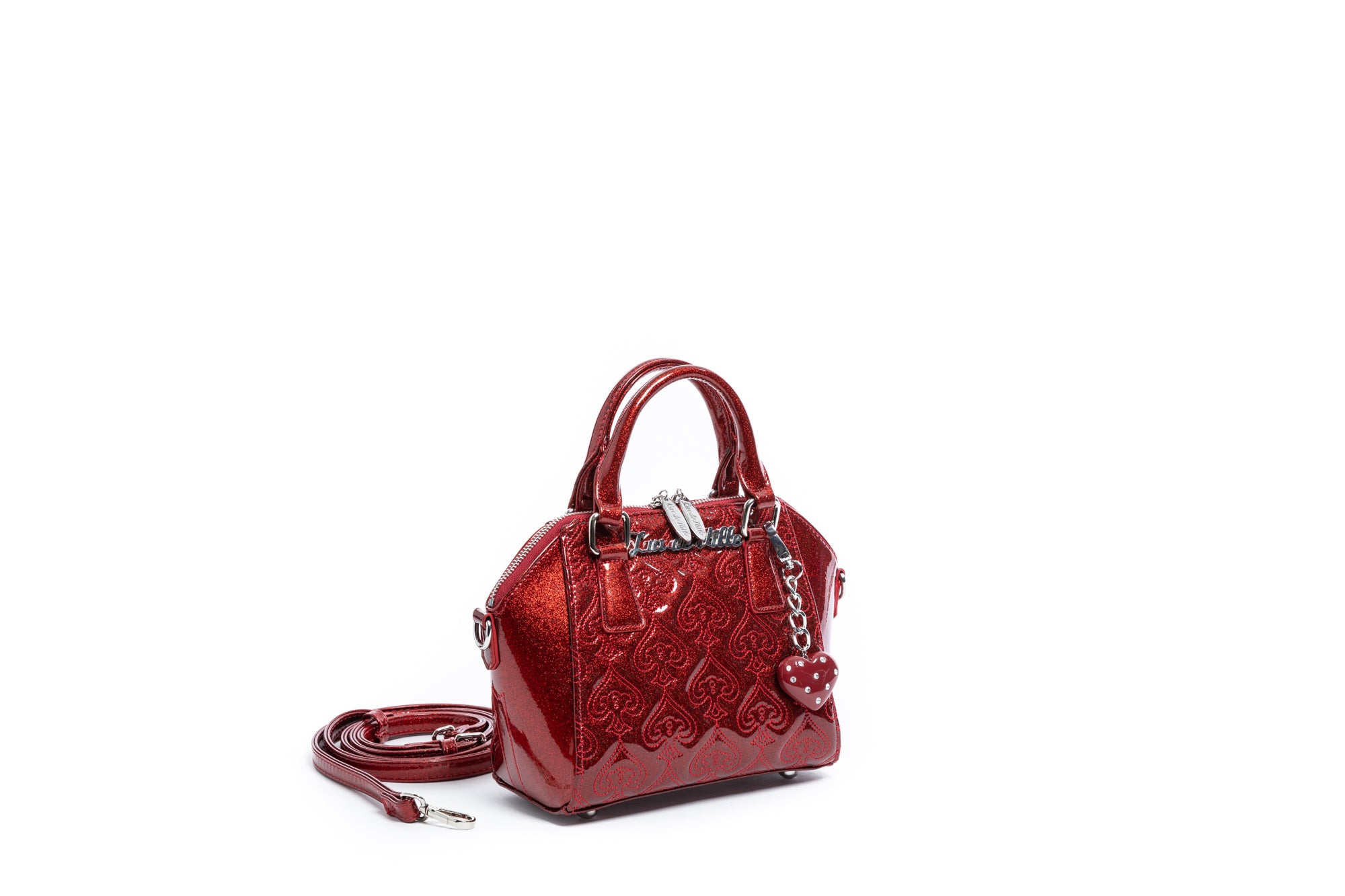 Lux de Ville, Bags, New Beautiful Lux De Ville Metallic Red And Black  Kiss Lock Purse