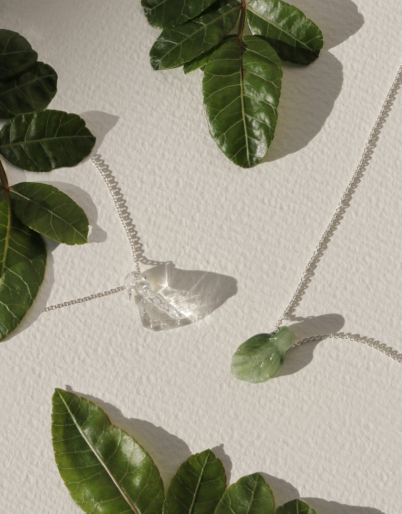 CLED x NOTO Earth Day Collaboration Upcycled Leaf Necklace 