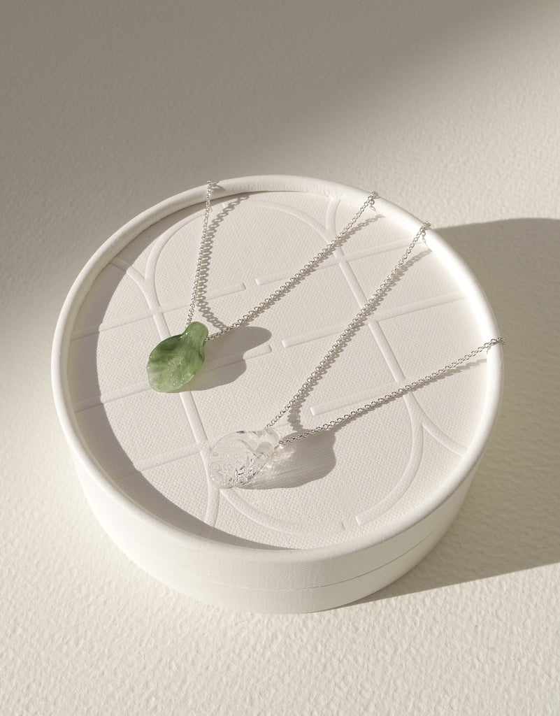 CLED x NOTO Earth Day Collaboration Upcycled Leaf Necklace 