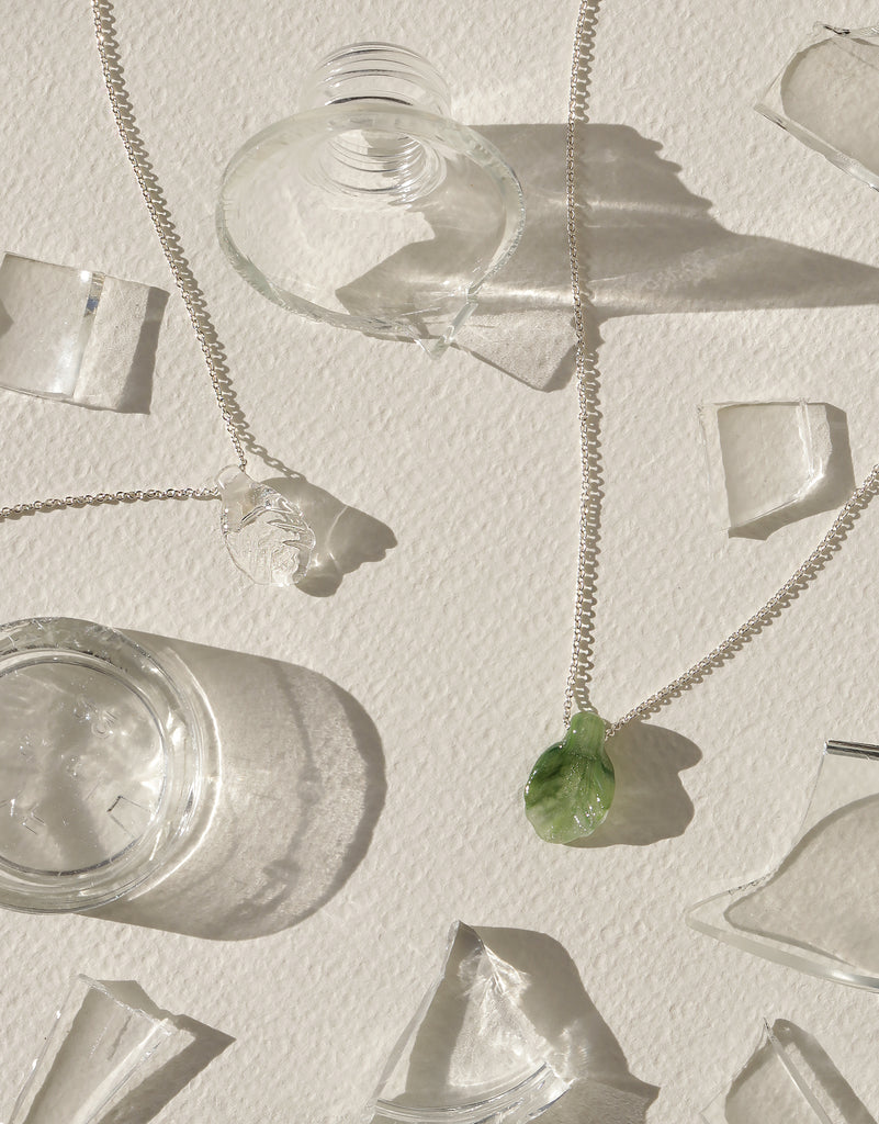 CLED x NOTO Earth Day Collaboration Upcycled Leaf Necklace 