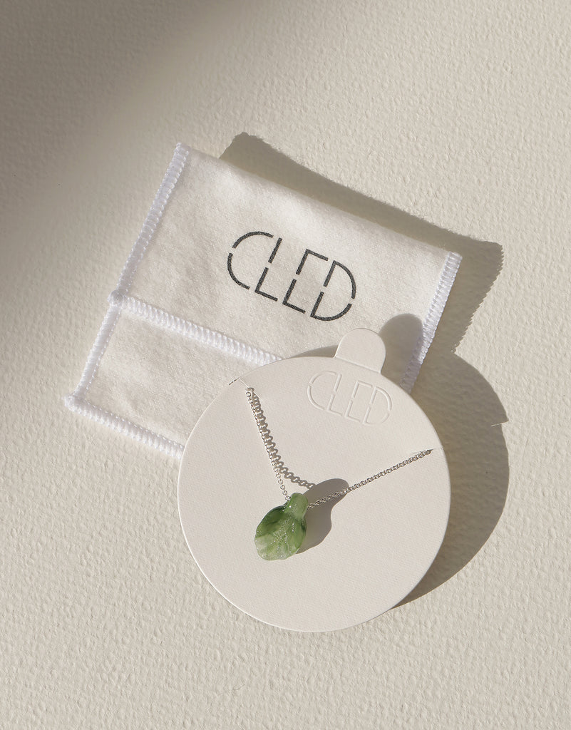 CLED x NOTO Earth Day Collaboration Upcycled Leaf Necklace 