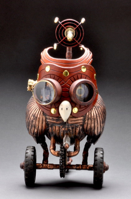 steampunk owl sculpture