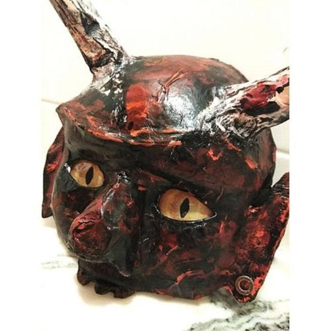 demon wall mask by catherine with glass eyes