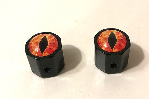 set of volume knobs with glass dragon eyes