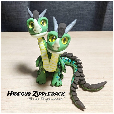 two headed polymer clay dragon