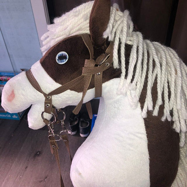 handmade hobby horse with blue eyes