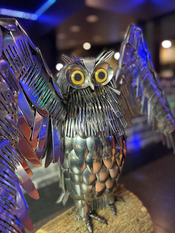 owl sculpture from Canadian artist