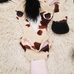handmade horse scarf with glass eyes