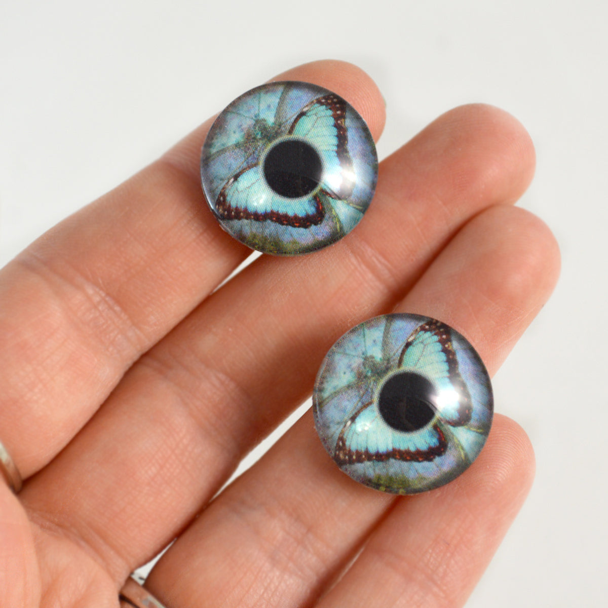 Blue Butterfly Glass Eyes – Handmade Glass Eyes