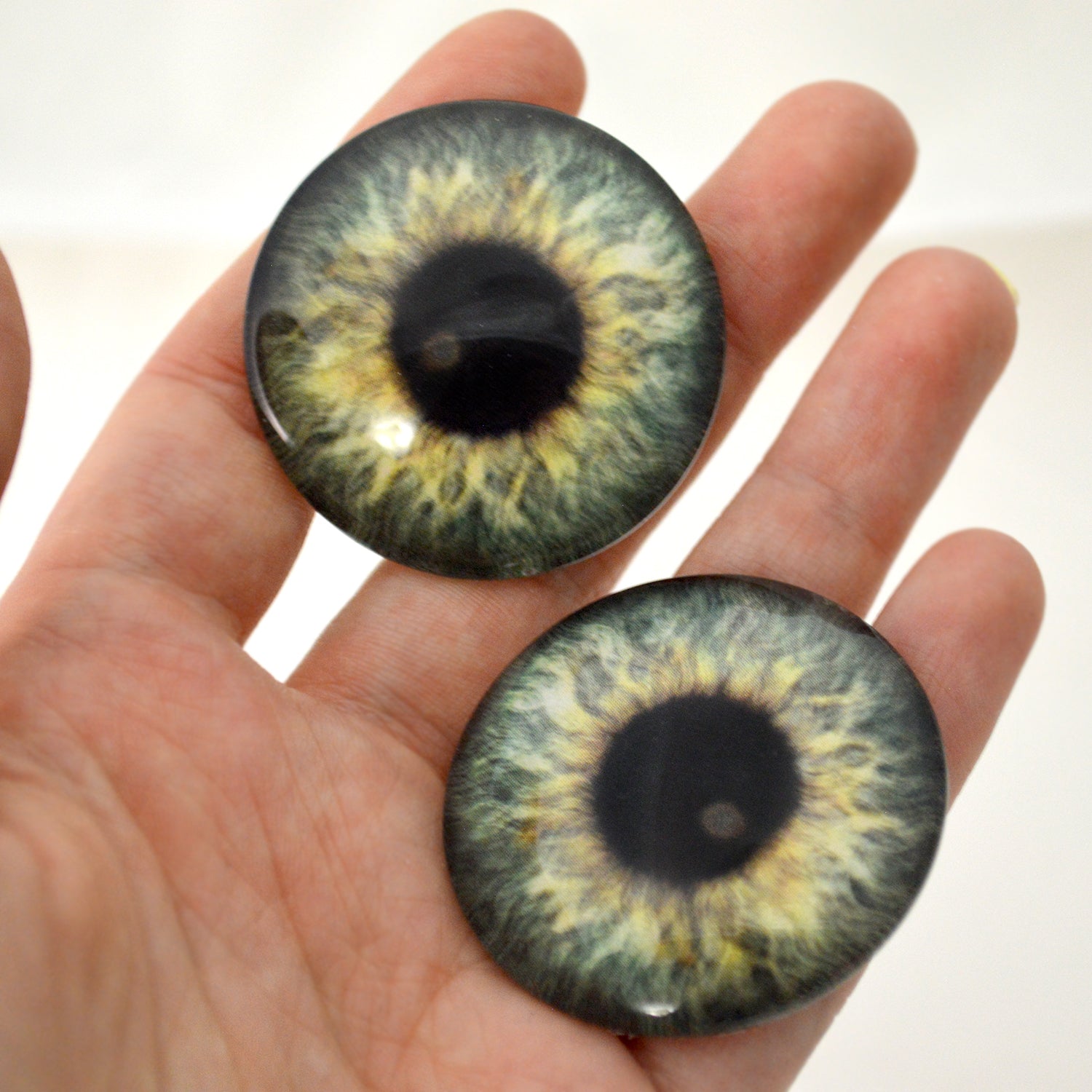 Olive Green Human Glass Eyes Handmade Glass Eyes