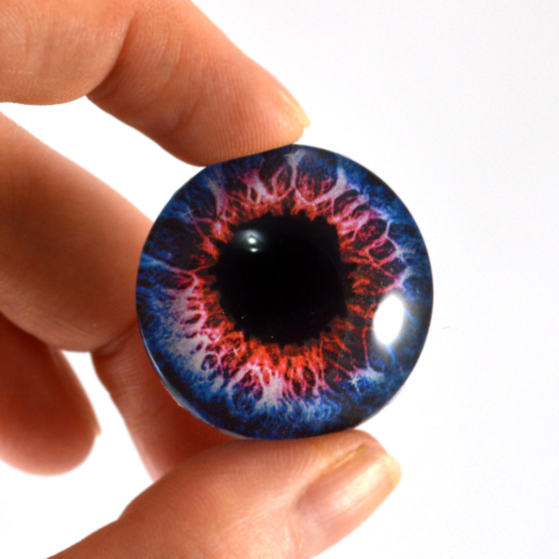 Blue And Red Fantasy Glass Eyes Handmade Glass Eyes 7827