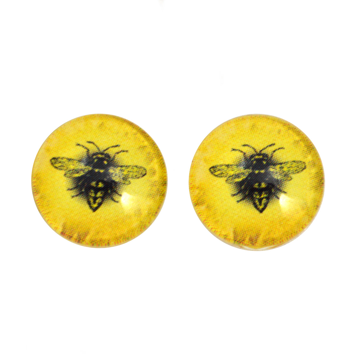 Bright Yellow Honey Bee Eye Cabochons – Handmade Glass Eyes