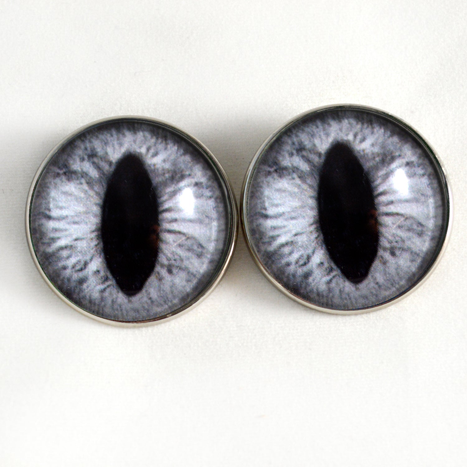 Sew On Buttons Silver Cat Glass Eyes Handmade Glass Eyes