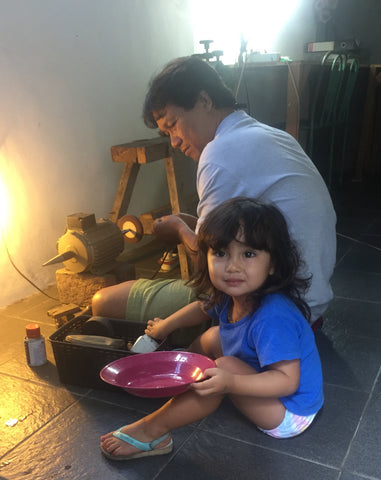 Mia in the jewellery studio in Bali