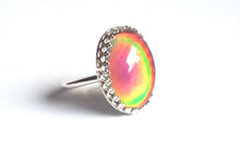 Crown Mood Ring in Sterling Silver with Color Changing Stone