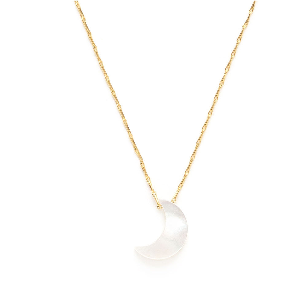 Mother of Pearl Moon Necklace - New