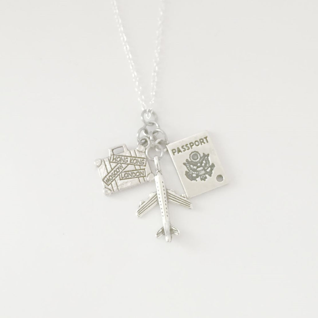 travel necklace charm