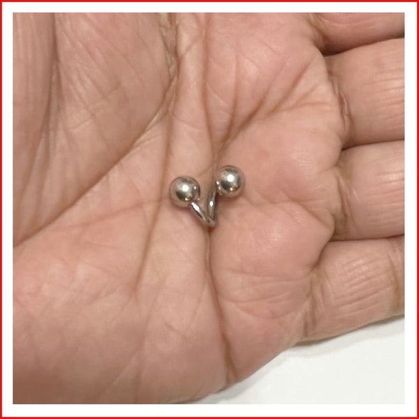 Smallest STIMULATING VCH TWISTER 14g ONLY 4mm HEIGHT Sterilized Surgical Steel.