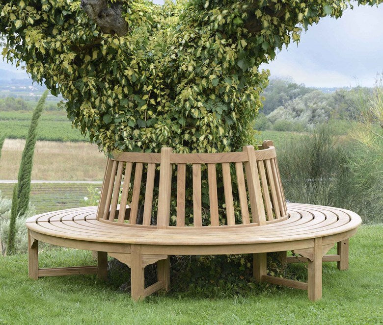 semi circular garden bench