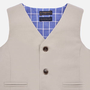 Mayoral Baby Boy Linen Suit Vest - Colour Lavender