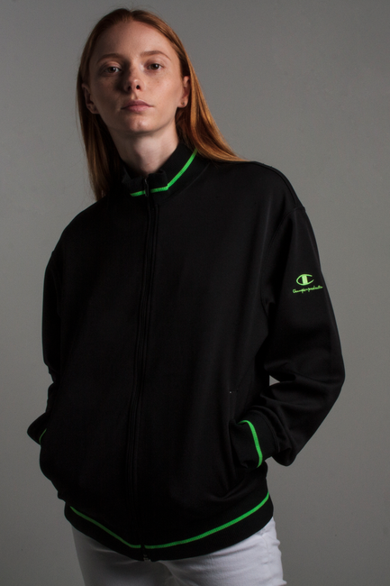 black and neon green champion hoodie
